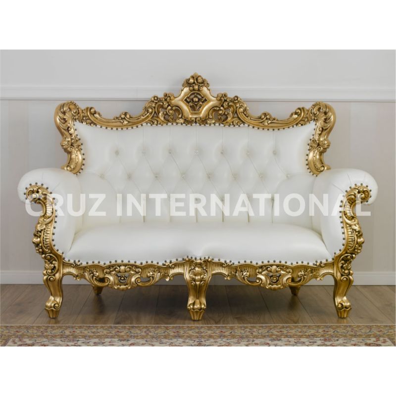 Classic Archie Carving Sofa | Teakwood CRUZ INTERNATIONAL